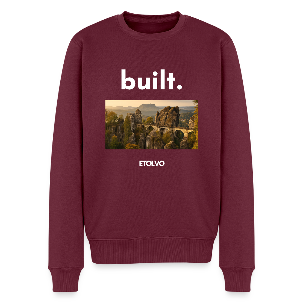 Männer Premium Pullover - Burgunderrot