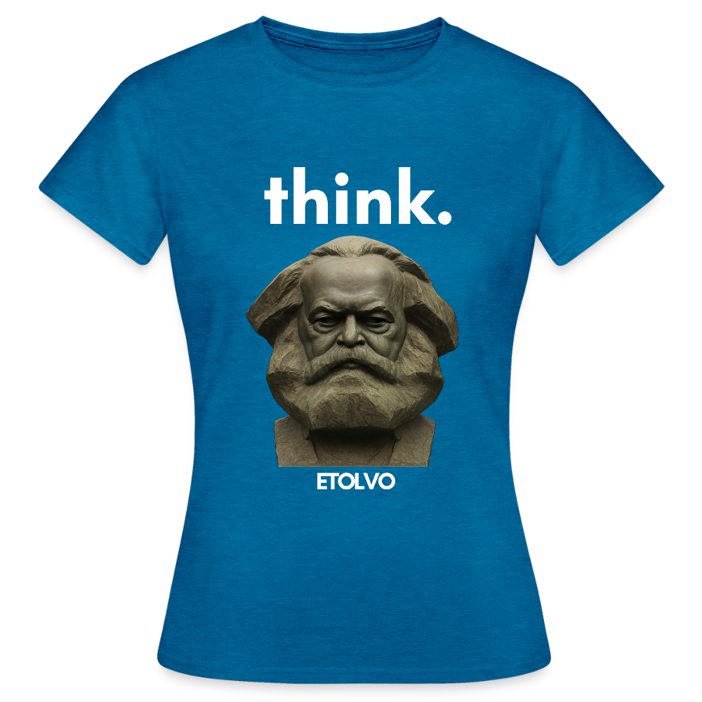 Frauen T-Shirt - Antikblaues Saphir meliert