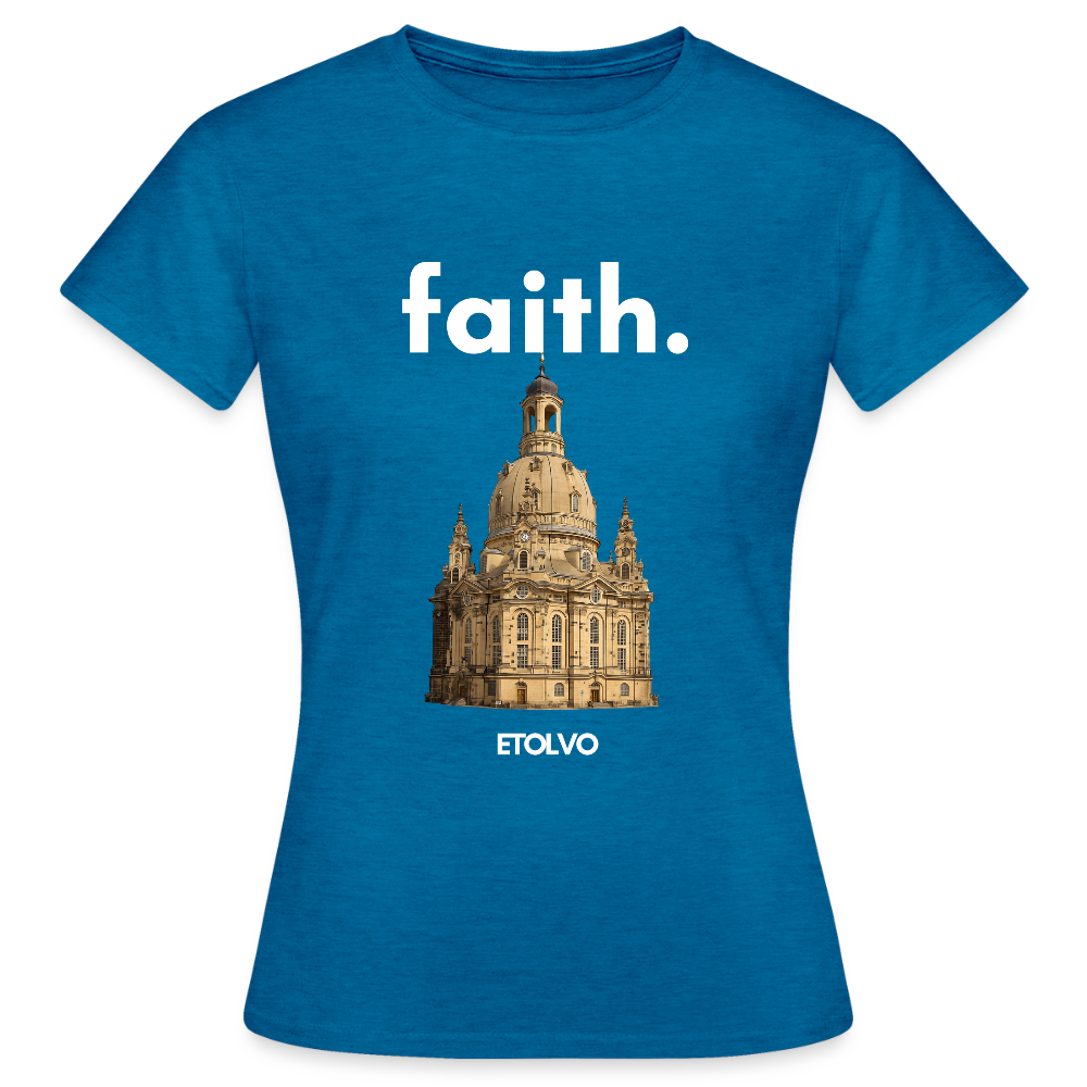 Frauen T-Shirt - Antikblaues Saphir meliert