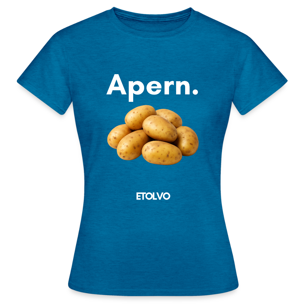 Frauen T-Shirt - Antikblaues Saphir meliert