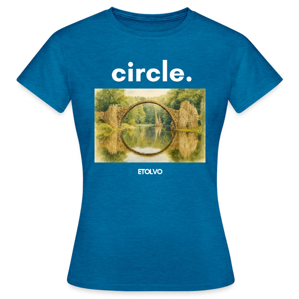 Frauen T-Shirt - Antikblaues Saphir meliert